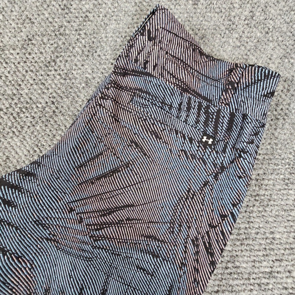 Under Armour Mens Golf Shorts 36 Blue Black Abstract Palm Leaf Print Flat Front
